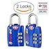 Forge TSA Locks 2 Pack - Open Alert Indicator, Alloy Body and Hardened Steel Shackle with Re-settable 3-Digit Combination