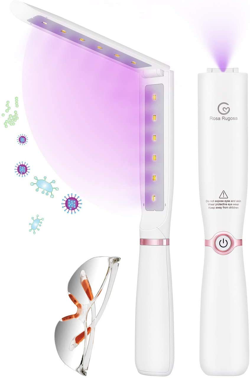 UV Light Sanitizer Wand with 2 Sterilization Methods, Portable UVC Light Disinfector Lamp Chargeable Foldable for Home Hotel Travel Car Kills 99% of Germs Viruses & Bacteria