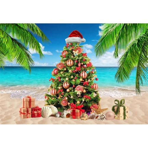 Pnylzzyxh July Christmas Backdrop Beach Backdrop Hawaii Luau Party Decorations Tropical Party Decorations 8x6ft Banner Ocean Xmas Tree Photography Background Retirement Photo Studio Props at Amazon