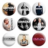 Eminem Pinback Buttons Pin Badges 1 Inch (25mm) - Pack of 9