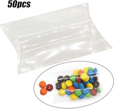 Amazon Com 50pcs 4 7x3x1inch Clear Plastic Pillow Box Gift Candy