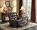 Homelegance 9668BRW-1PW Power Reclining Bonded Leather Traditional Chair with Accentuated Nail Headed Arm Rest, Brown