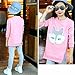 Little Girls Cute Long Sleeve Top Pant Clothes Set Pink fox 8-9 Years 8-9 Years