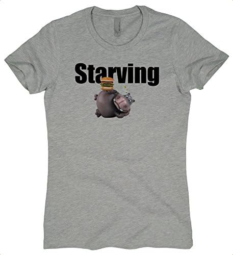 DTS Women Puppy and Kitten Round, Mom and Hippo 100% Cotton Full Color 3D Graphic T-shirt (XL, Heather Hippo)