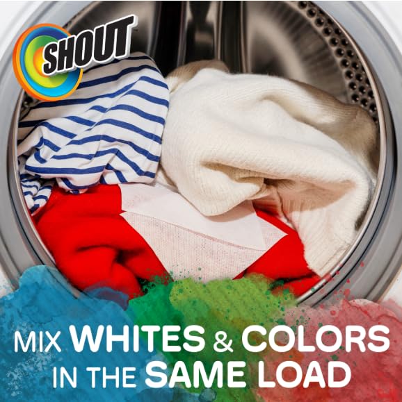 SHOUT COLOR CATCHER SHEETS FOR LAUNDRY, ALLOW MIXED WASHES, PREVENT COLOR RUNS AND MAINTAIN ORIGINAL CLOTHING, 24 COUNT (PACK OF 1)