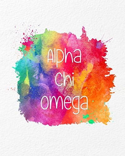 Alpha Chi Omega Sorority Watercolor Art Print 5x7, 8x10, 11x14 Archival Ink Linen Weave Paper