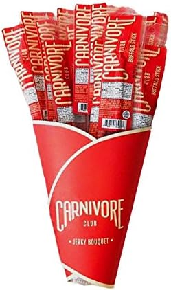Exotic Meat Jerky Bouquet - 20 Exotic Meat Sticks - Jerky Lover Gift - 4 Flavors - Comes in an Awesome Carnivore Club Box - Birthday - Great Gift For Men