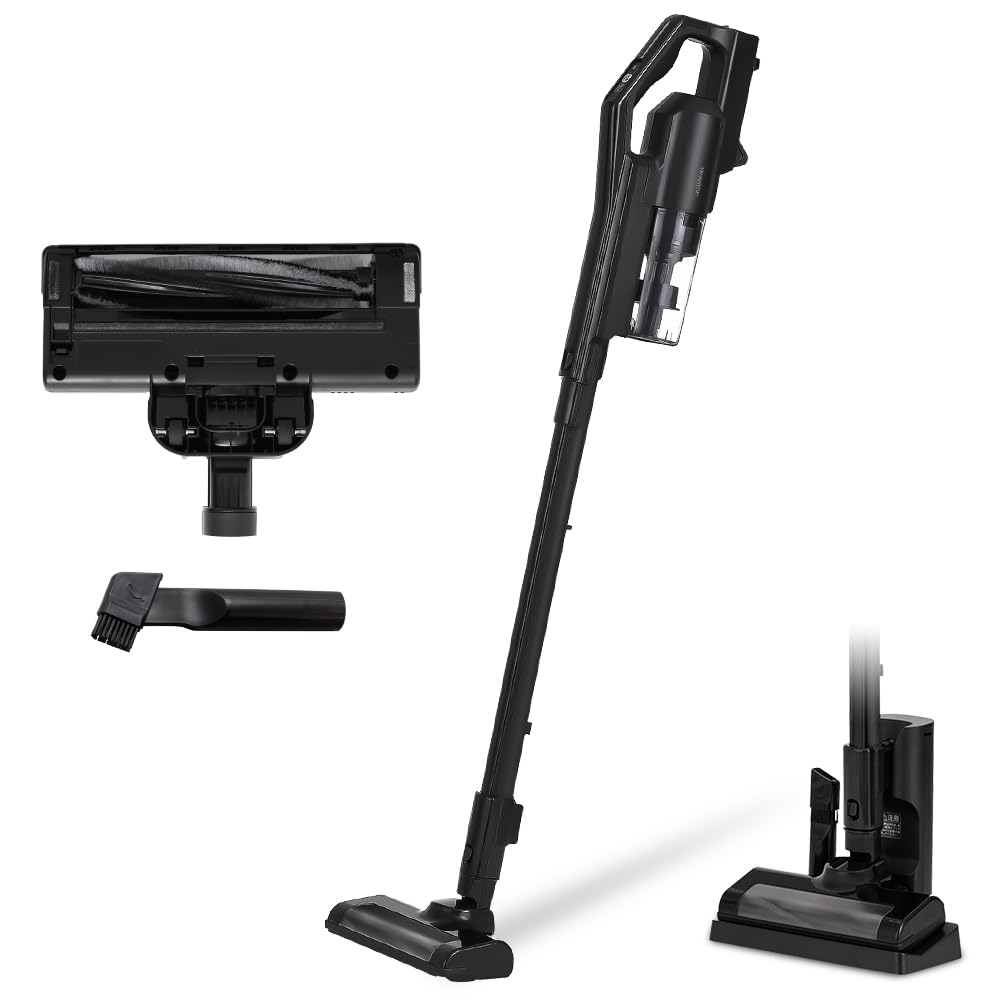 【置くだけ充電スタンド付き】 アイリスオーヤマ(IRIS OHYAMA) 掃除機 コードレス スティッククリーナー サイクロン 人気 SCD-184P-B ブラック商品画像