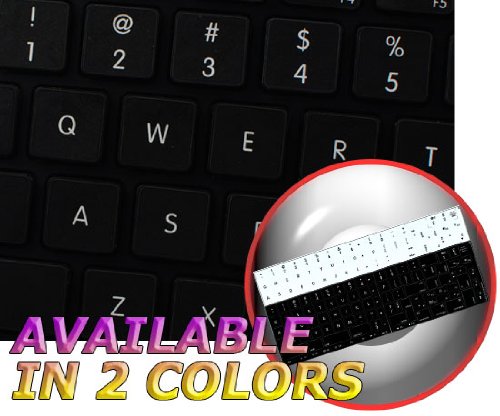 APPLE NS ENGLISH NON-TRANSPARENT KEYBOARD LABELS LAYOUT BLACK OR WHITE BACKGROUND FOR DESKTOP, LAPTOP AND NOTEBOOK (Black Background)