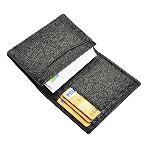 JUMI Visitenkartenetui Echt Leder Kartenetui Kartenhülle Kreditkartenetui Kartentasche Herren Damen Schwarz