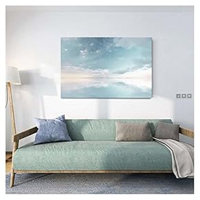 Canvas Wall Art - Peaceful Seascape with Skyline Above The Calm Ocean - Giclee Print Gallery Wrap Modern Home Art Ready to Hang - 12" x 18"