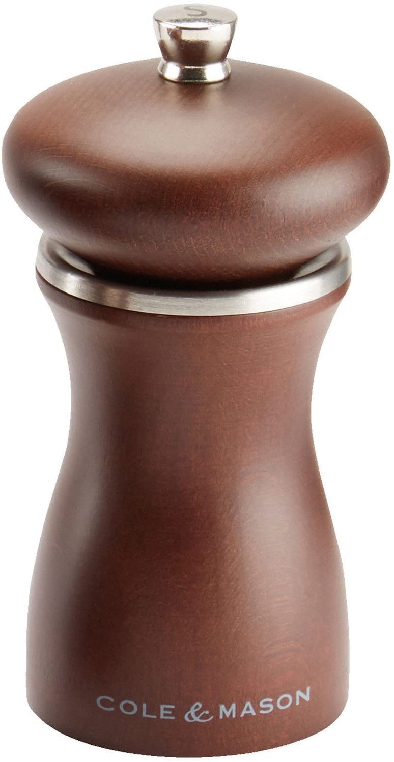 Cole & Mason HS0445P Sherwood Forest | Dark Wood | Salt Mill | Precision+/Adjustable Grind | Stained Beech Wood | 120mm | Single | Includes 1 x Salt Grinder | Lifetime Mechanism Guarantee