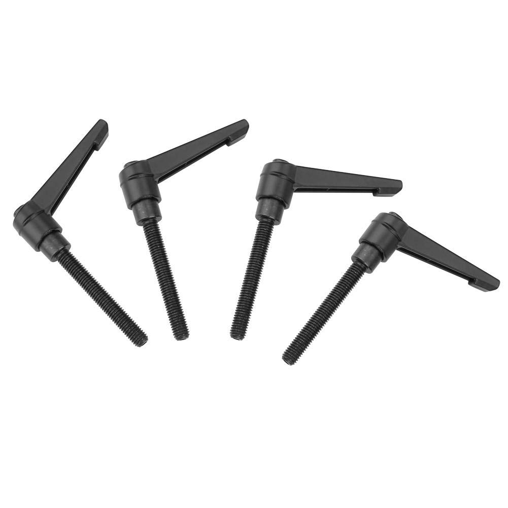 Hilitand 4 x M8 Stainless Steel Adjustable M8 Male Thread Machine Grips, Black (25 mm)