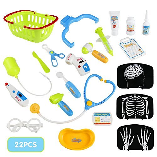 image for Fajiabao Doctor Cart Medical Kit Pretend Playset Doctors Set for Toddl