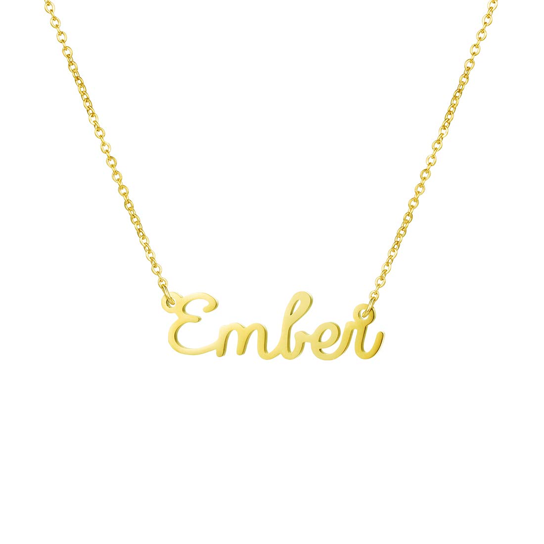 Awegift Personalized Name Necklace 18K Gold Plated New Mom Bridesmaid Gift Jewelry for Women, Stainless Steel