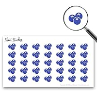 Blueberries Lense Fruits Gastronomy Information, Sticker Sheet 88 Bullet Stickers for Journal Planner Scrapbooks Bujo and Crafts, Item 1037495