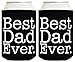 Funny Beer Coolie Best Dad Ever 2 Pack Can Coolies Black