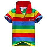 Comemall Baby Boys Summer Cotton Short Sleeve Clothes T-Shirt Striped Polo Shirt