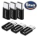 USB C Adapter 6 Pack, Type C to Micro USB Adapter Converter for MacBook, Nintendo Switch, Nexus 5X 6P, Google Pixel 2XL, Samsung Note 8 S8 S8+, LG V 20 and More (Black)