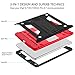 GUAGUA New iPad Case 9.7 2018/2017 iPad Pro Case 9.7 with Kickstand Shockproof Heavy Duty Three Layer High Impact Full-Body Rugged Protective Case for Apple iPad 9.7 2017/2018/iPad Pro 9.7 Black/Red