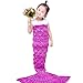 Awkli Kids Mermaid Tail Blanket, Knitted Crochet Fish-Scale Pattern Mermaid Sleeping Bag Quilt for Child 59