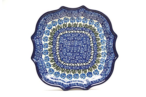 Click Here to See More Images Polish Pottery Tray - Serpentine Edge - Antique Rose