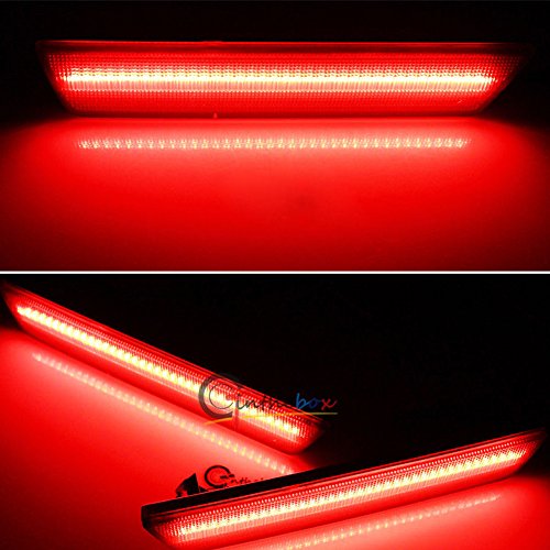 GTINTHEBOX 2PCS 3D Smoked Lens Red 36-SMD LED Rear Bumper Side Marker Lights Lamps Replacement Kit For 2008-2014 Dodge Challenger & 2011-2014 Dodge Charger