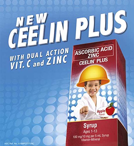 3 BOTTLES OF Ceelin Plus Syrup Ascorbic Acid w/Zinc 120