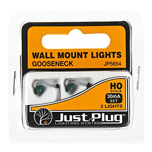 Woodland Scenics WOOJP5654 HO Wall Mount Lights, Gooseneck (3)