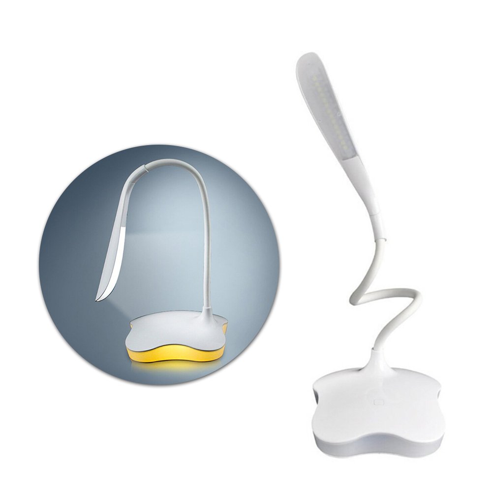 Uonlytech 3 Level Dimmable Clover LED Sensor Desk Light Eye-Protection Lamp Flexible Night Lighting Table Lamp With USB Cable for Study (Yellow Light)