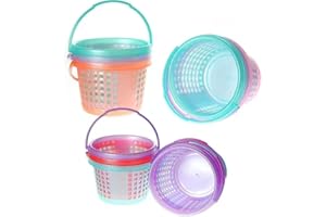 12pack Easter Baskets Plastic Egg Baskets with Handles in 6 colors for Easter Hunting Spring Party Crafts Supplies Accessorie
