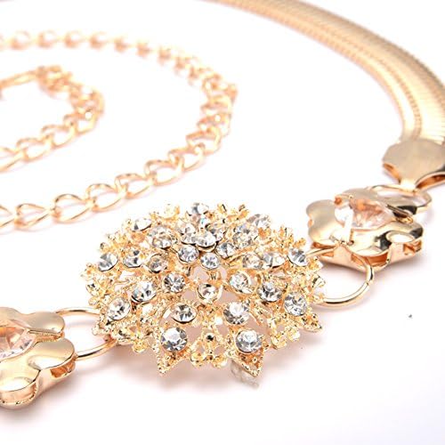 Ladies Metal Belt,Stylish Gold Chain Belt Decoration Dress Belt