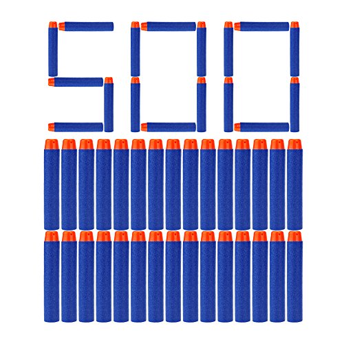Wolftop 500 Pcs Refill Bullet Darts for Nerf N-strike Elite Series Blasters Kid Toy Gun