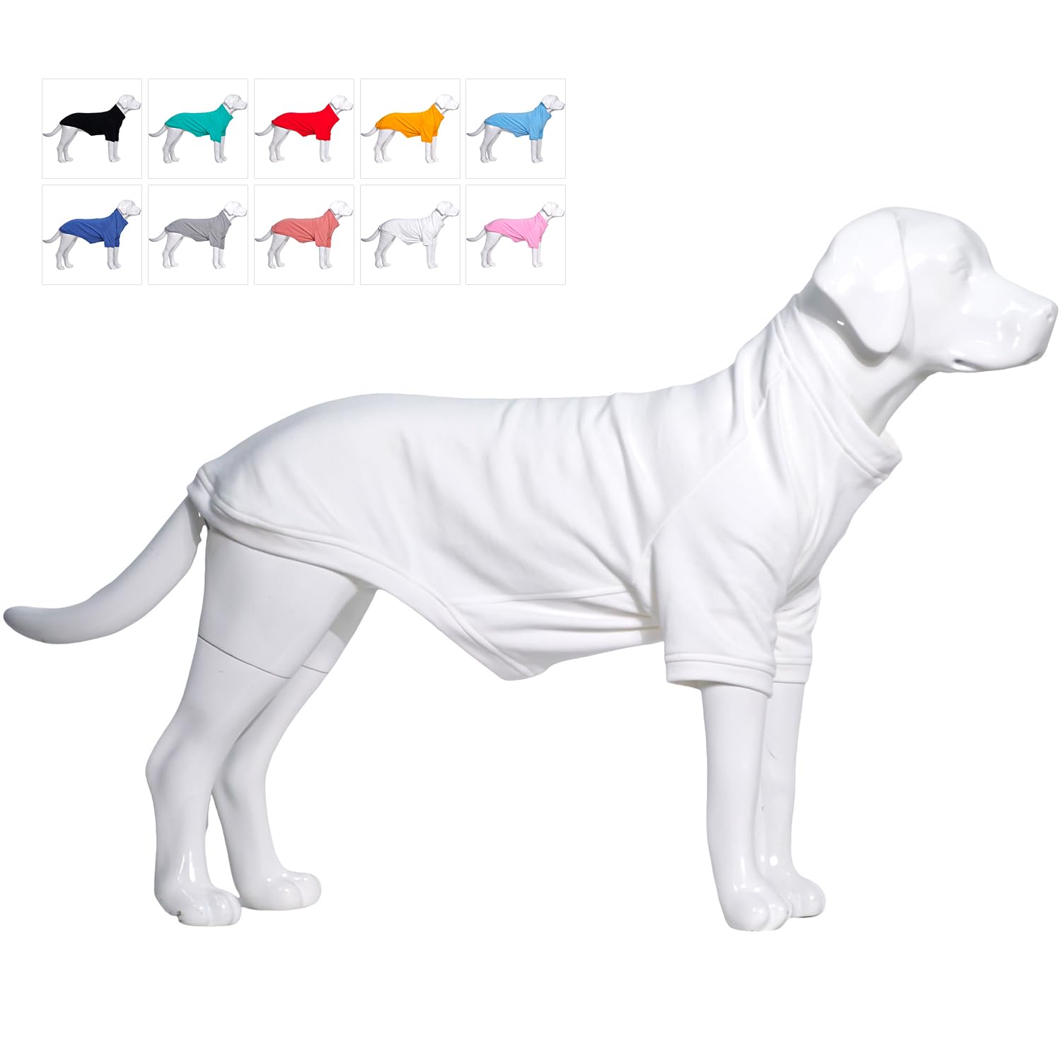 Lovelonglong Dog Pullover Sweatshirt Autumn Winter Cold Weather Dog T-Shirts for Small Medium Large Size Dogs Husky Clothes Off-white XXL
