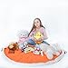 Play Mat Bag 2 in 1 – Durable100% Cotton Canvas 60inch (Orange) Large Play Mat and Storage Bag Drawstring for Lego/Magnetic Building/Blocks Convenient Fast Neat Portable