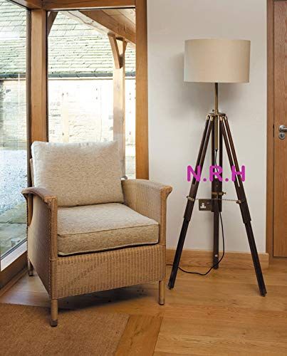 Classical Designer Marine Tripod Floor Lamp Retro Vintage Wooden Tripod Lamp (with Out Shade)