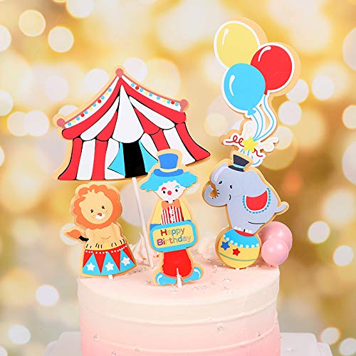 Party Supplies Laventy Set Of 35 Circus Cupcake Toppers Circus
