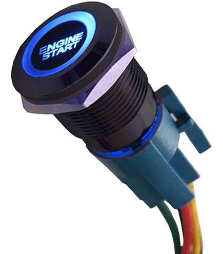 ESUPPORT 12V Red LED Momentary Push Button Switch - 19mm Metal Toggle For Car & Vehicle