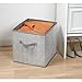 mDesign Large Soft Fabric Closet, Home Storage Organizer Cube Bin Box - Front Handle - Storage for Closet, Bedroom, Furniture Shelving Units - Textured Print, 12.75