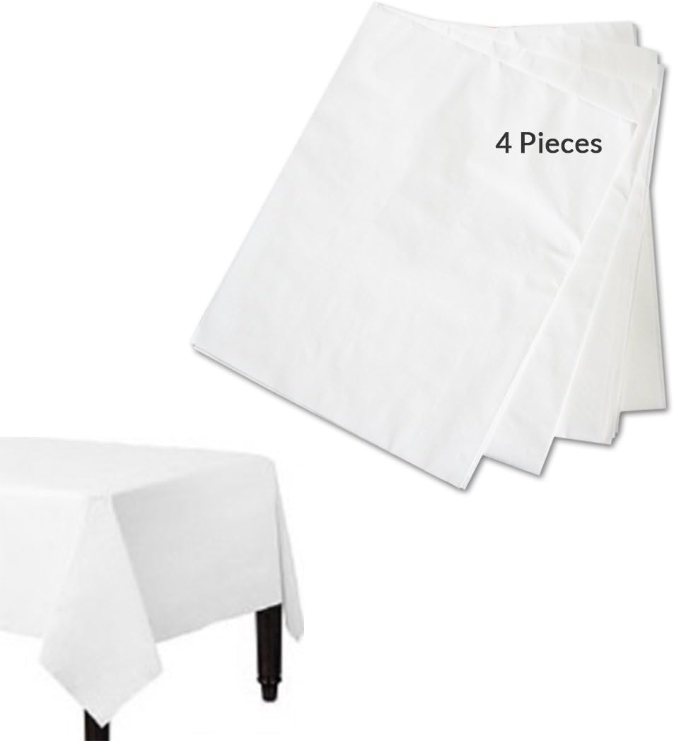 Pack Of 4 Disposable White Paper Table Cover Square 90x90cm For