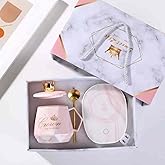 Coffee Mug Wamer, Beverage Warmer,Lovely ins Coffee Cup with Warmer Set, Auto On/Off Gravity-Induction Coffee Tea Water Milk Warmer with Mug for Office Home Use (Pink)