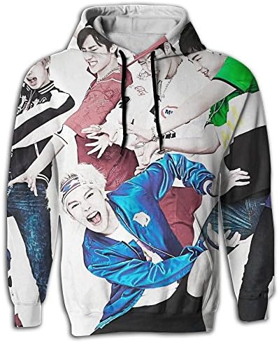 Yz Linna Unisex 3D Printed Hoodies Monsta-X Pockets Hoodie Sweatshirts Plus Velvet Dazzling For Mens Womens