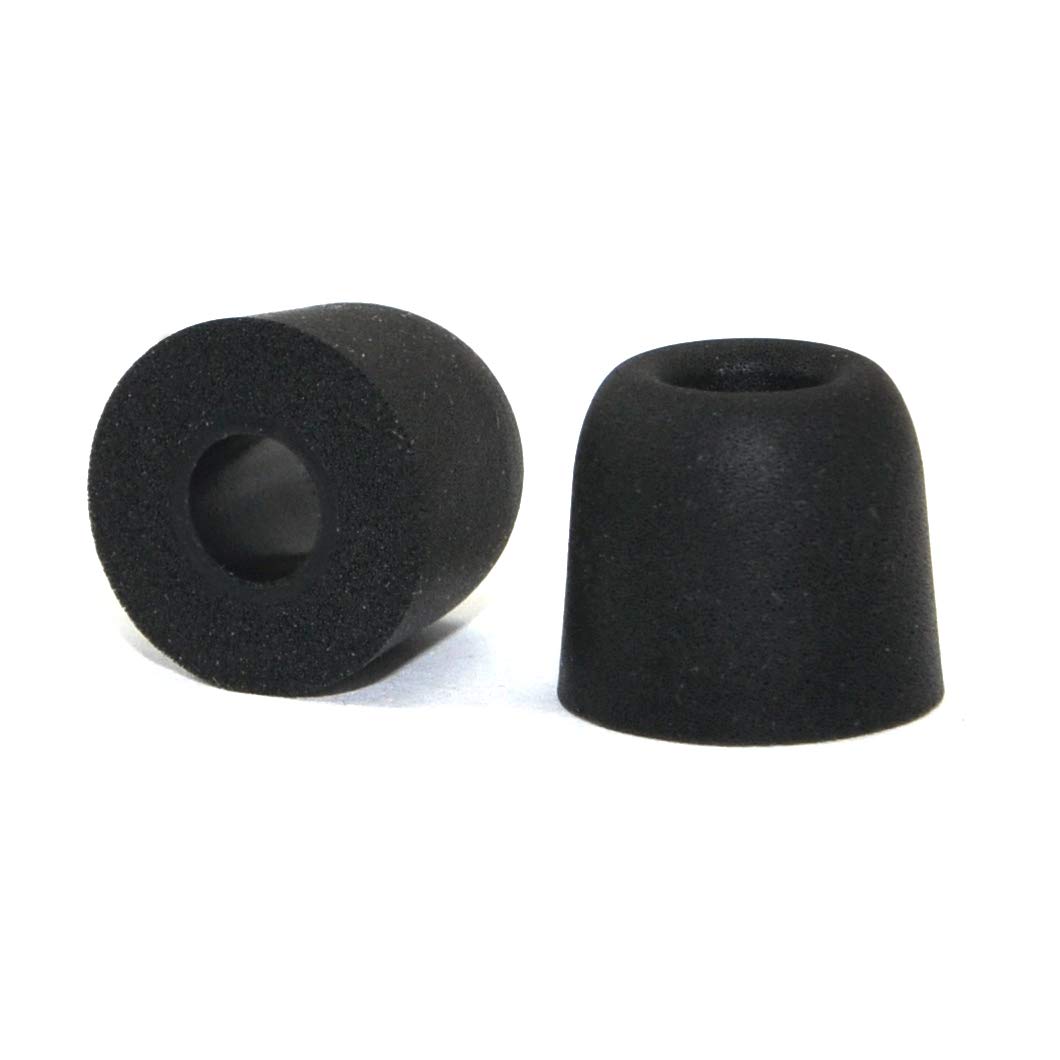 6 packs (12 pieces) 5mm Noise Isolation Memory Foam Tips, In-ear Monitors Earplugs Replacement sleeve T400 (Medium, Black)