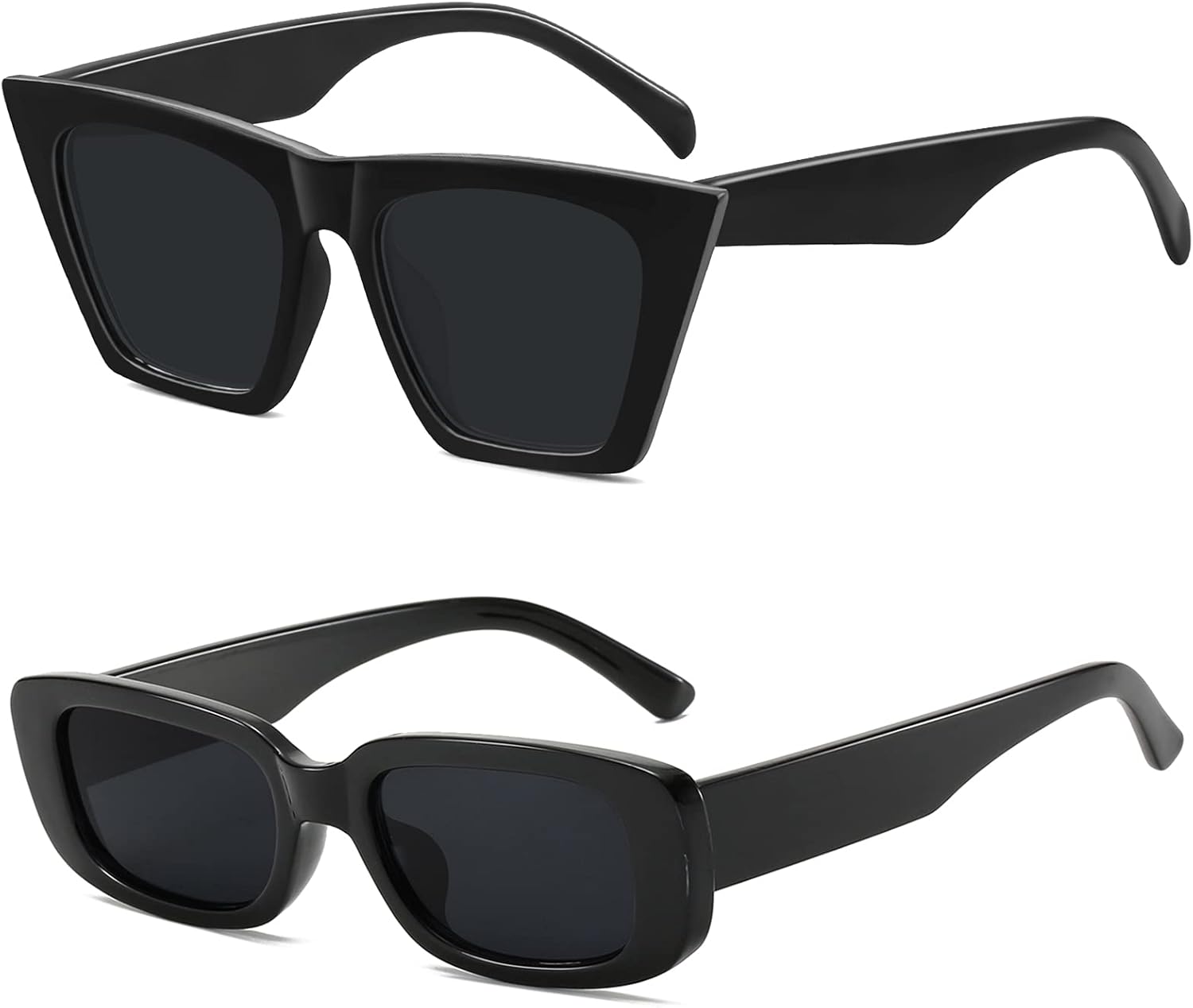 KUGUAOK Retro Rectangle Sunglasses Women Fashion Cat Eye Sun Glasses UV