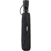 TOTES MINI AUTO OPEN RAIN SUNGUARD UMBRELLA (Black)