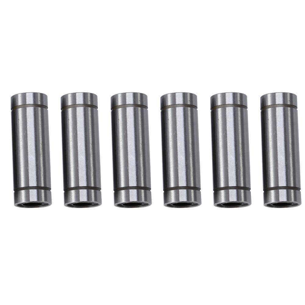 Elprico Linear Ball Bearings, 6 Pieces LM8LUU Long Linear Ball Bearings Inner Diameter 8mm Outer Diameter 15mm For 8mm Shaft/Rod 3D Printer, Engraving Machine