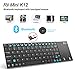 Rii K12BT Ultra Slim Portable Mini Wireless Bluetooth Keyboard with Large Size Touchpad Mouse,Stainless Steel Back Cover for PC,Surface Pro 2,3,Android iOS Tablet PC/Galaxy Tabs,Smart TV Box,Windows