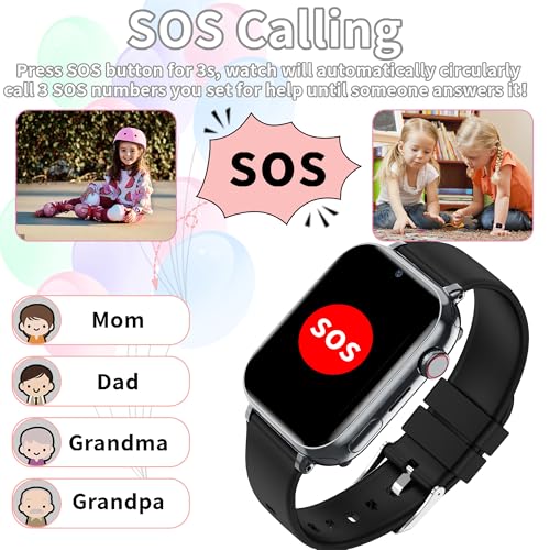 pmstuy 4G Smartwatch Children GPS Phone Watch Smartwatch Children WiFi Video Calling SOS Voice Chat Alarm Clock Games Waterproof Child Mobile Phone Gifts for Girl and Boy