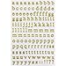 JAM PAPER Self Adhesive Alphabet Letter Stickers - Gold - Upper & Lower Case - 2 Sheets/Pack