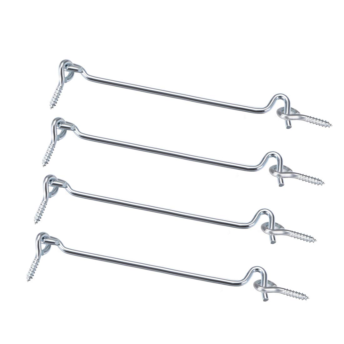 sourcing map 6" Cabin Eye Latch Gate Door Swivel Hook, for Wood Window Door with Mounting Screws 4pcs